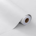 FUKU MON 24"x394" White Peel and Stick Wallpaper Matte Solid Textured Embossed by MeetyourallDIYneeds