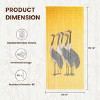 Five Cranes Beaded Bamboo Curtain 35.4" x 78.7" - Image 2