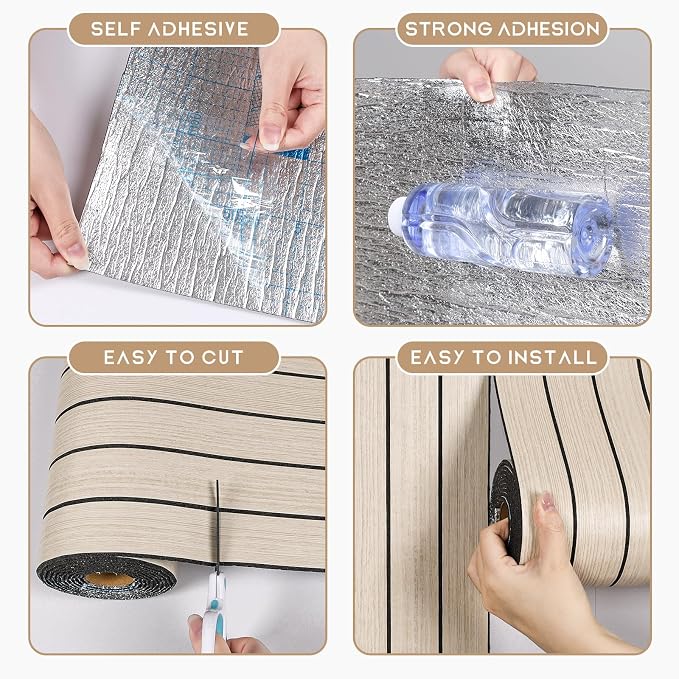 VEELIKE Coastal Oak Wood Wall Panels Peel and Stick Light Oak Wood Slat Wall - Image 8
