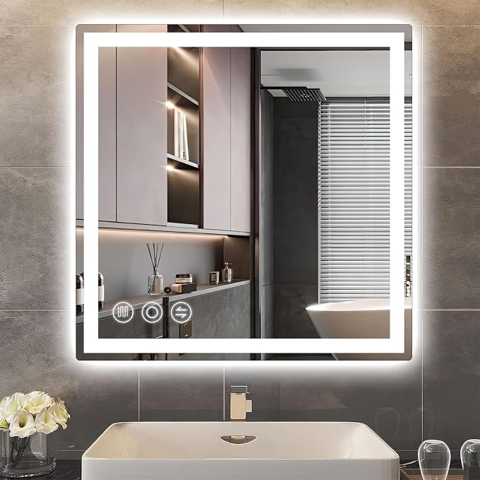 Memobarco LED Bathroom Mirror 24"x 24" by MEMOBARCO