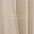 NICETOWN Beige Velvet Curtains 72 inches 2 Panels Set, Thermal Insulated Heavy - Image 3