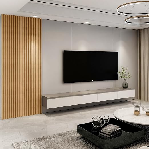 Art3d 8-Pack 96 x 6in. WPC Acoustic Slat Wall Panel - Image 2