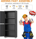 71" H Metal Tool Storage Cabinet - Image 7