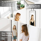 SCWF-GZ 47x14 Mirror Rectangle Full Body Length Door Hanging Wall Mounted Metal - Image 4
