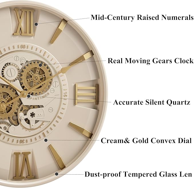 CLXEAST Mid Century Minimalist Modern Wall Clocks, 24 Inch Wall Clock - Image 3