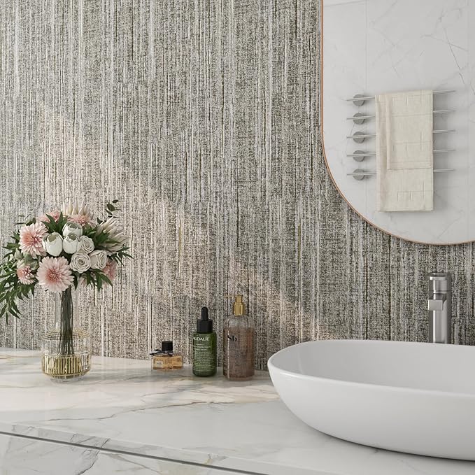 FunStick 16"x240" Vintage Textured Brown Taupe Wallpaper Peel and Stick - Image 2