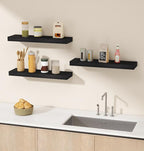 Vervida Black Floating Shelves for Wall, Floating Shelf for Living Room - Image 2