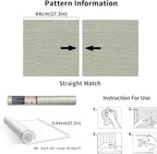 Simon&Siff Textured Grasscloth Peel and Stick Wallpaper 17.7"x197" Neutral Faux - Image 8