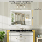 48x36 Inch White Bathroom Mirror - Image 2