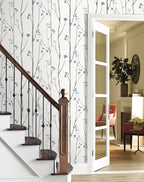 Timeet 16.1" x 197" Leaf Wallpaper Peel and Stick White and Purple Wallpaper - Image 7