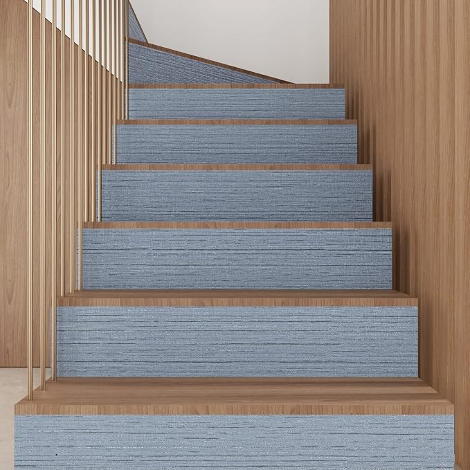 CRE8TIVE Large Size 24"x354" Light Blue Grasscloth Peel and Stick Wallpaper - Image 7