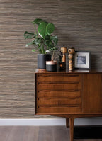 Anhui Black Grasscloth Wallpaper - Image 2