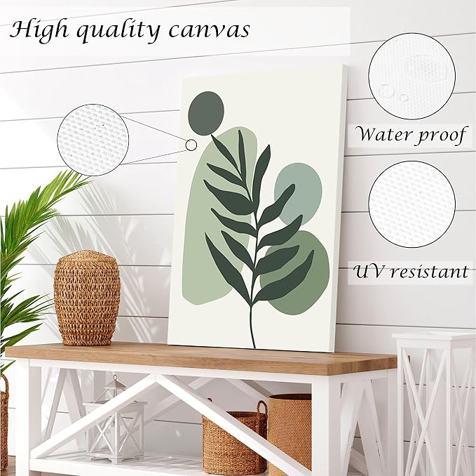 Induslyfe Large Framed Boho Canvas Wall Art Set of 3, Mid Century Modern room - Image 4