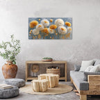 Abstract White Flower Wall Art Golden Floral Pictures Wall Decor Neutral - Image 5