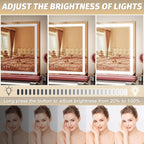FENNIO Vanity Mirror with Lights 23"x18", Lighted Makeup Mirror, Large Vanity - Image 3