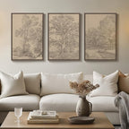 Framed Vintage Tree Sketch Set of 3 Wall Art - Image 8