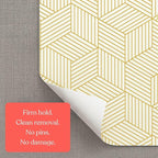 Cubicle Wallpaper for Fabric Walls Removable-Gold and White Geometric Wallpaper - Image 4