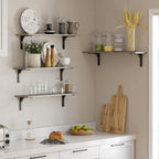 DINZI LVJ Long Wall Shelves, 31.5 Inch Wall Mounted Shelves Set of 2, - Image 5