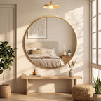 OLIXIS 36 Inch Gold Round Bathroom Wall Mirror, Round Bathroom Mirrors - Image 7