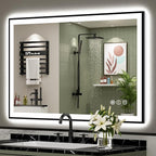44x32 Black Framed LED Bathroom Mirror by Awandee