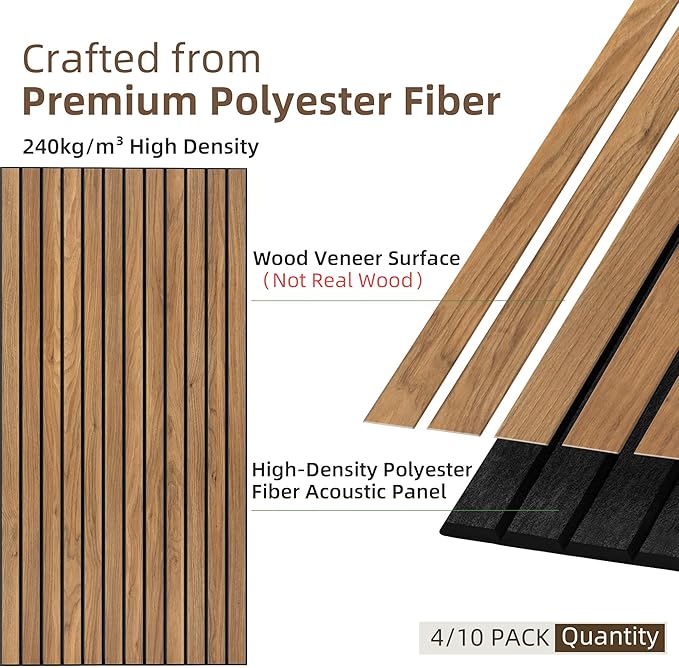 TO-TH Wood-Look Acoustic Wall Panels, 10 Pack 47.2” x 23.6” Acoustic Panels - Image 2
