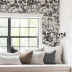JiffDiff Floral Vintage Wallpaper Peel and Stick，Rose Wallpaper Removable Vinyl - Image 5