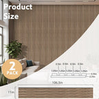 2 Pack Wood Panels for Wall, 106.3" × 11" Wood Slat Acoustic Panels for Wall - Image 2