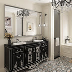 48 x 30 Beveled Bathroom Mirror, Shatterproof Rectangle Mirror, Metal Framed - Image 6