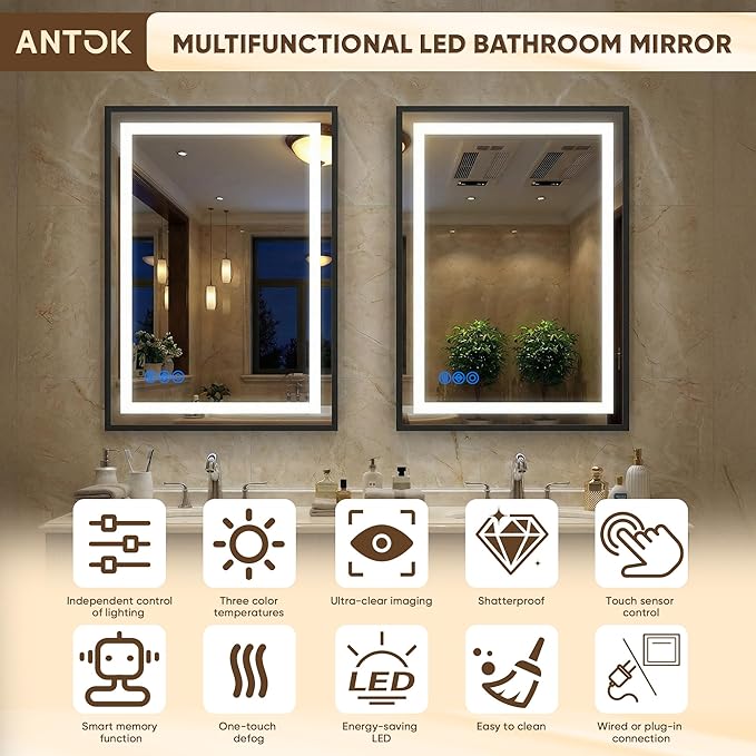 Antok 30X36 LED Bathroom Mirror - Image 9