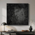 Large Framed Black Abstract Wall Art, Modern Square Canvas Painting Artwork by Cuspin