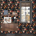 Colorful Floral Peel and Stick Wallpaper Gothic Dark Contact Paper Orange - Image 7