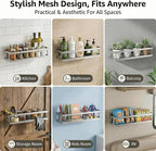 PUSDON 5-in-1 16.5" Extra Long Kitchen Organizer & Shower Caddy Set, Wall Mount - Image 7