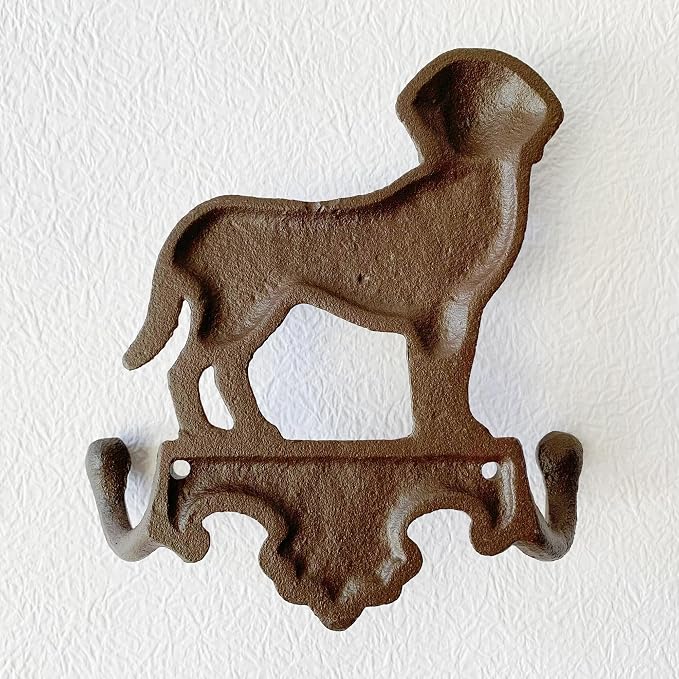 Rustic Dog-Shaped Decorative Wall Hook Rack Hangers - Image 7