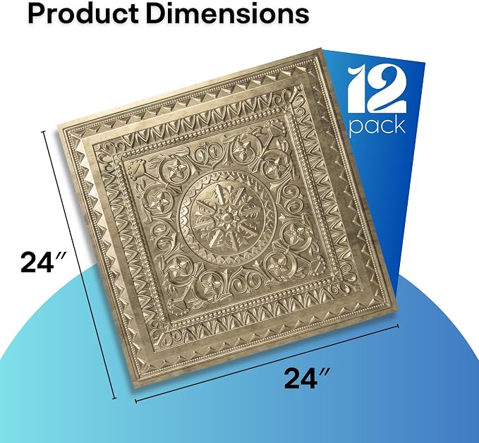 Art3d 12-Pack PVC Drop Ceiling Tiles, 2ft x 2ft - Image 2