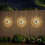 2 Pack Large Solar Fence Lights Metal Solar Powered Outdoor Wall Deck Step - Image 3