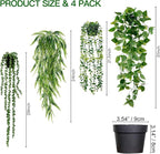 Sggvecsy Fake Hanging Plants 4 Pack Artificial Hanging Plants Fake Potted - Image 5