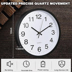 Inbagi 8 Pcs Wall Clock Bulk Large Silent Battery Operated Classroom Clocks - Image 6