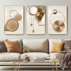 Framed Modern Luxury Gold Wall Art, 3 Piece Bright Style Art Prints Paintings - Image 4