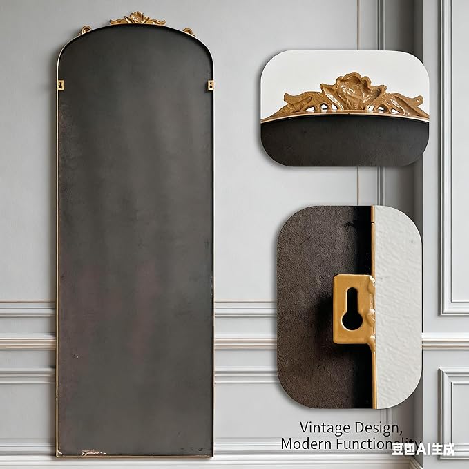 HQiJun Full Length Wall Mirror Decorative Full Body Mirrors Traditional Antique - Image 5
