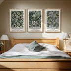 Framed William Morris Canvas Wall Art Set of 3, Boho Farmhouse Botanical Decor - Image 2