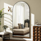 GLSLAND-30x71 inch Wall Mount Arched Full Length Mirror-Aluminum Alloy Frame - Image 9