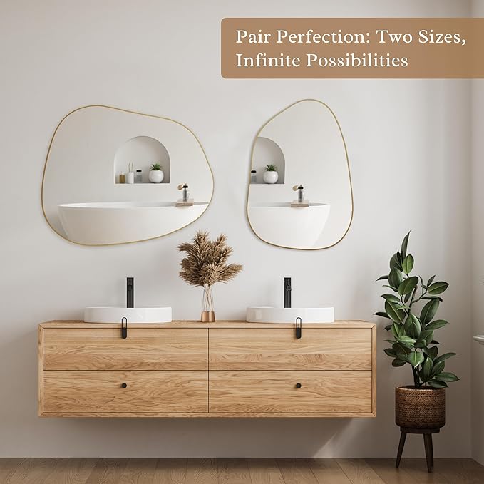 PERFNIQUE Irregular Wall Mirror Asymmetrical Mirror, Decorative Modern Wall - Image 5