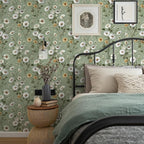 Livebor Floral Peel and Stick Wallpaper Daisy Floral Contact Paper 16.9in - Image 2