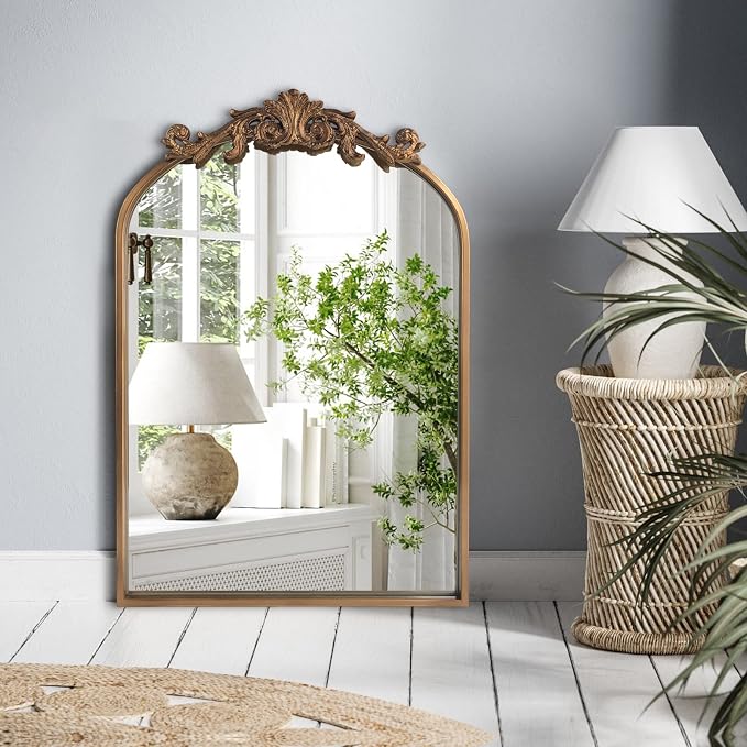 HQiJun Wall Mirror Window Decorative Traditional Vintage Ornate Baroque Mirrors - Image 2