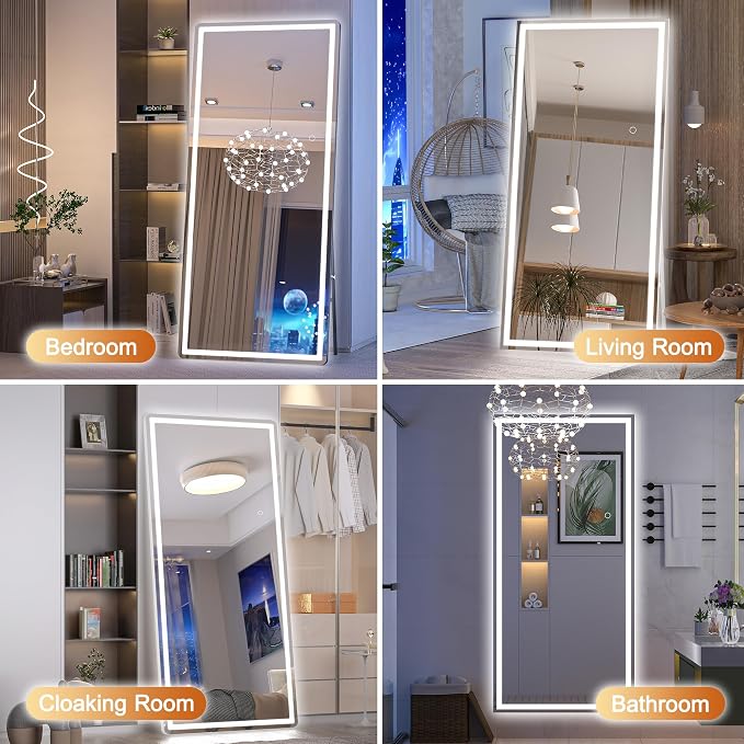 Hasipu Full Length Mirror with Lights, Full Body Dressing Hanging Mounted Mirror - Image 7