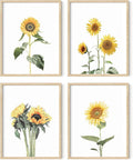 HAUS AND HUES Sunflower Wall Art Set of 4 by HausandHuesArtPrints