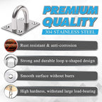 PAMAZY 4 PCS M6 Premium Heavy Duty Square Stainless Steel Pad Eye Hooks + 4PCS - Image 4
