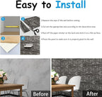 3D Wall Panels Peel and Stick in Black Grey Stone, Textured Faux Brick Wall - Image 3