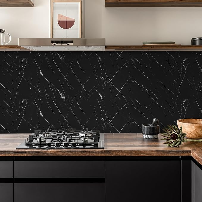 Abyssaly Black Marble Contact Paper Peel and Stick Countertops Waterproof Matte - Image 6