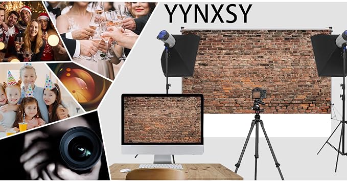 YYNXSY 7X5FT Large Fabric Brick Background - Image 2